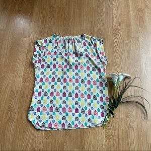 Loose fit printed blouse